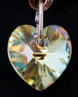 Swarovski szív alakú kristály függő selyemzsinóron