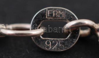 Dekoratív paua kagyló mozaikos függő ezüst(Ag) láncon, jelzett, h: 60 cm, 4,7 g /
silver(Ag.) neckla...