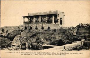 Ras El Aioun, Rouss-el-Aioun; Compagnie des Phosphates de Constantine / Djebel-Kouif mine, dam, water-lifting plant (EB)