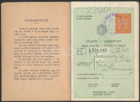 1931 Magyar Királyság Útlevél, (Körmendy Valér), több érdekes bejegyzéssel