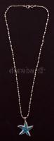 Opállal díszített tengeri csillag alakú ezüst(Ag) függő ezüst(Ag) láncon, jelzett, h: 45 cm, br: 12 g / silver(Ag) necklace with silver(Ag) pendant, br: 12 g