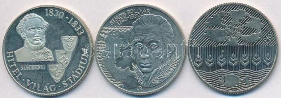 1983. 100Ft "Széchenyi István" + 100Ft "Simon Bolivár" + 100Ft "FAO" T...