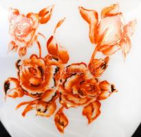 Virágmintás porcelán lámpa, kézzel festett, hibátlan, jelzés nélkül, lámpaernyővel, izzóval, talppal...