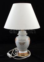 Virágmintás porcelán lámpa, kézzel festett, hibátlan, jelzés nélkül, lámpaernyővel, izzóval, talppal...