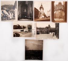 Gáspár Ferenc(1861-1923) utazó, orvos Föld körüli útja során készült fotók, Bécs Westbahnhof, Hofburg-Michaelertor, stb., 7 db fotó, némelyik sérült, 8x10 és 9x11 cm közötti méretekben