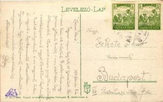 Érsekújvár, Nove Zamky; Kossuth tér, gimnázium, Stern és Heitler üzletei / grammar school, shops (EK...