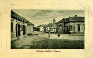 Fülek, Fő utca, Liszt raktár a Menyecskéhez, dohány tőzsde / Main street, flour warehouse, tobacco shop