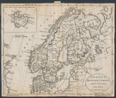 cca 1800 Sweden, Denmark, and Finland From the best Authorities térkép, impresszum nélkül, 18x22cm/ cca 1800 Sweden, Denmark, and Finland From the best Authorities map