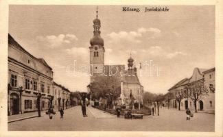 Kőszeg, Jurisich tér, templom, Róth Jenő kiadása