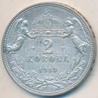 Ausztria 1913. 2K Ag Ferenc József T:2- k. Austria 1913. 2 Corona Ag Franz Joseph C:VF scratched