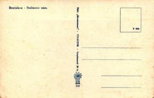 Pozsony, Bratislava; Stalinovo namestie / Stalin Square (post-1945 postcard)