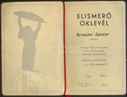 1974 Elismerő Oklevél: A Magyar Hajó- és Darugyárban hosszú évek óta végzet áldozatkész és példamuta...