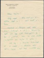 1948 Bp., Illés Endre (1902-1986) drámaíró, könyvkiadó igazgató kézzel írt levele Égly Antalnak