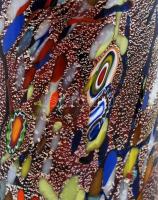 Muránoi Zecchin váza, többrétegű, millefiori díszítéssel, hibátlan, jelzett, m:22,5 cm