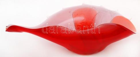 Muránoi egyedi kagyló váza, többrétegű, hibátlan, jelzés nélkül, 38×21 cm