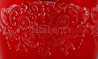 Muránoi dekoratív kiöntő, fújt, maratott, hibátlan, jelzés nélkül, m:34 cm