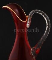 Muránoi dekoratív kiöntő, fújt, maratott, hibátlan, jelzés nélkül, m:34 cm