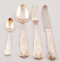 12 személyes fém evőeszköz készlet, jelzett, eredeti dobozában, összesen: 51 db