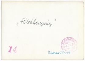 1943 Vaszary Piri(1901-1965) a Féltékenység című filmben, MFI fénykép, jelzett fotó, hátoldalon feli...