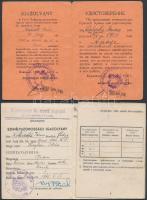 1945 Esztergomi 15. Honvéd kiegészítő parancsnokság igazolvány , + Budapesti honvédkerületi parancsn...