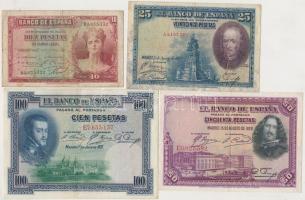 Spanyolország 1925-1935. 5P-100P 13db bankjegy T:vegyes Spain 1925-1935. 5 Pesetas - 100 Pesetas 13pcs of banknotes C:mixed