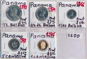 Panama 1966. 1/10B + 1971. 1/4B + 1973. 5c + 1/2B + 1975. 1c T:1-,PP
Panama 1966. 1/10 Balboa + 1971...