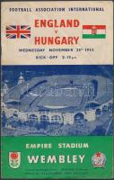 1953 Magyarország-Anglia, a legendás 6:3-as labdarúgó mérkőzés meccsfüzete / 1953 Hungary - England, legendary football match booklet