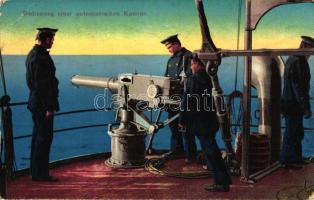 1912 Bedienung einer automatischen Kanone; G. Costalunga, Pola / K.u.K. navy, automatic cannon, battleship (EB)