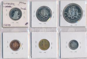 Barbados 1973. 1c + 5c + 10c + 1$ + 1974. 25c + 1976. 2$ T:1,1-,PP
Barbados 1973. 1 Cent + 5 Cents +...