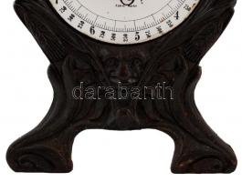 Krups szecessziós konyhai mérleg 10 kg-ig, festett fém, kopott, kisebb zománc hiba a számlapon, jelz...