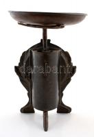 Krups szecessziós konyhai mérleg 10 kg-ig, festett fém, kopott, kisebb zománc hiba a számlapon, jelz...