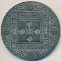 ~1944-1945. "Az eszme győz / Magyar testvér érted küzdünk" Zn nyilaskeresztes zseton (22mm...