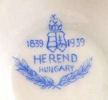 Herendi virágmintás kis váza, kézzel festett, hibátlan, jelzett, m: 7,5 cm