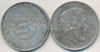 1947. 5Ft Ag "Kossuth" (2x) T:2-,3