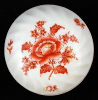 Herendi virágcsokor mintás ékszertartó, kézzel festett, hibátlan, jelzett, d: 6,5 cm, m: 4 cm