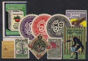 1908-1913 10db külföldi levélzáró, közte ritkák