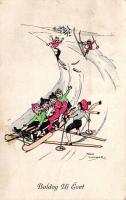 New Year, skiing, sledging humour s: Jack Number (EK)