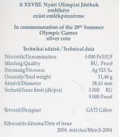 2004. 5000Ft Ag "Nyári olimpia-Athén" T:PP Tanúsítvánnyal
