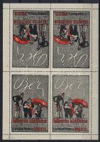 1915 Bér háborús kiállítás levélzáró kisív fordított párokban