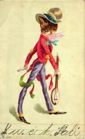 Musician cat, litho (EB)