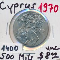 Ciprus 1970. 500m Cu-Ni FAO T:1- Cyprus 1970. 500 Mils Cu-Ni FAO C:AU