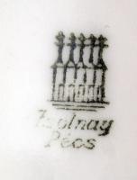 Zsolnay "Lillafüredi emlék" bonbonier, matricás, hibátlan, jelzett, d: 8,5 cm