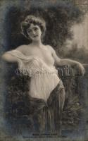 Salon d'hiver 1909, Pensierosa, par Gaston Bonfils erotic art postcard (Rb)