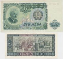 Buglária 1951. 100L + Románia 1966. 25L T:I,I- hajtatlan
Bulgaria 1951. 100 Leva + Romania 1966. 25 ...