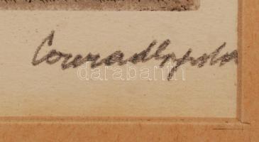 Conrad Gyula (1877-1959): Halászbástyáról. Rézkarc, jelzett, paszpartuban, üvegezett keretben, 21x15...