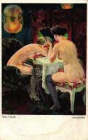 Lampionfest, erotic art postcard s: Edward Cucuel (EK)