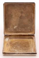 Ezüstözött fém szelence, "Pécs" feliratú zománcozott fedéllel, 7×7×1,5 cm