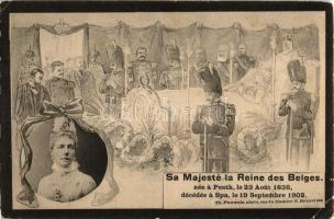 Sa Majesté la Reine des Belges / Marie Henriette of Austria on her death-bed, obituary card (EB)