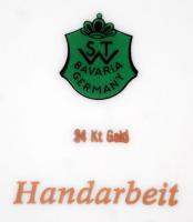 STW Bavaria pecázók dísztányér (J.C. von Hunnik után), matricás, jelzett, karcos, d:29 cm