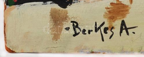 Berkes jelzéssel: Őszi utca, olaj, karton, 36×50 cm